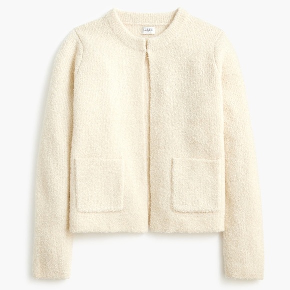.Crew Bouclé Lady Cardigan Sweater- Natural - Picture 1 of 4